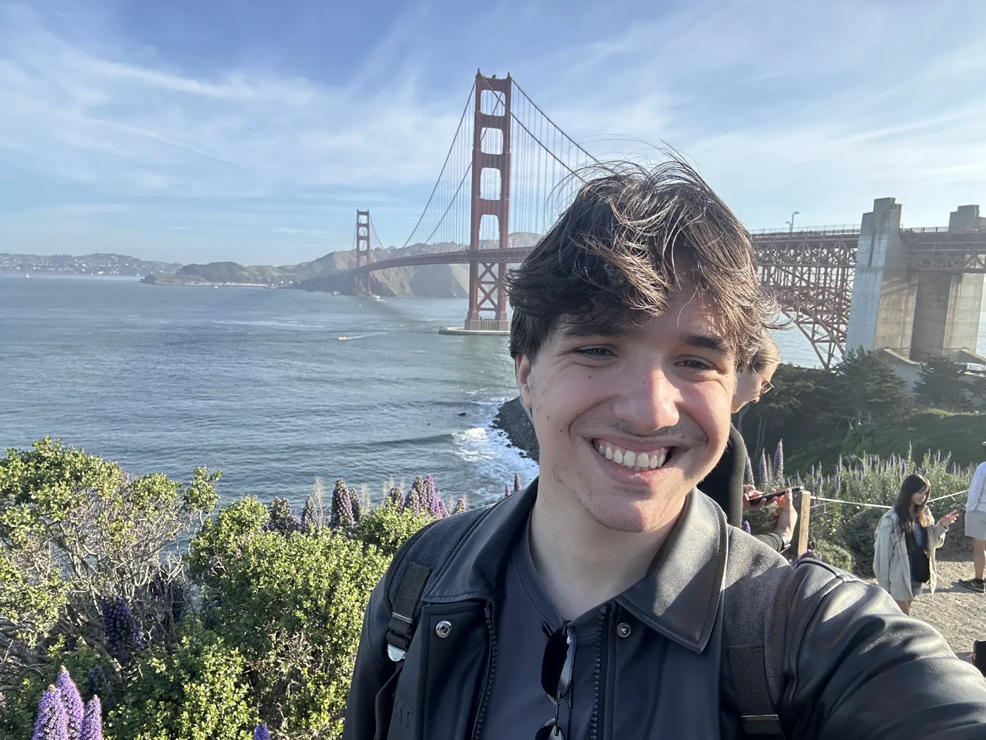 Martin Alexandru at the Golden Gate Bridge, San Francisco, spring 2026